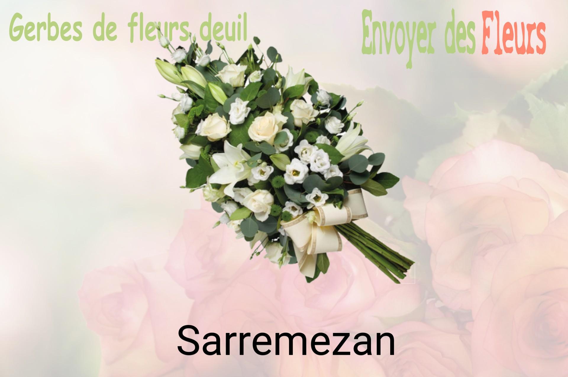 Gerbe de fleurs de deuil livrée à Sarremezan